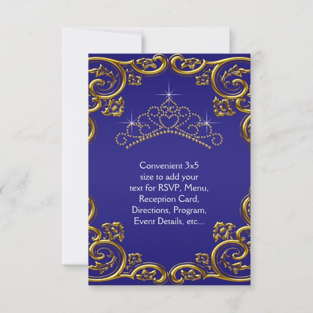Tiara de oro azul marino RSVP para todo propósito (Anverso)