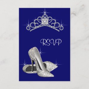 Tiara de tacones altos Azul Real Quinceanera RSVP