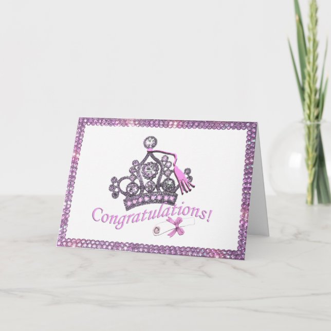¡Tiara Felicitaciones Graduadas! Tarjeta (Anverso)