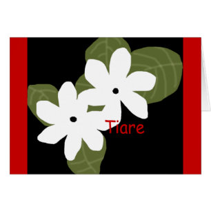 Tiare Tahitian florece la tarjeta en blanco