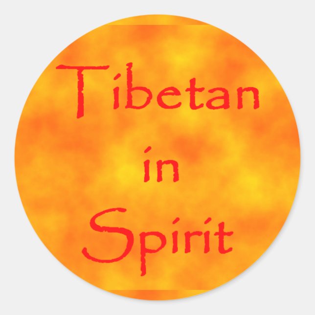 Tibetano en Pegatina redondo clásico-pegatina-Espí (Anverso)