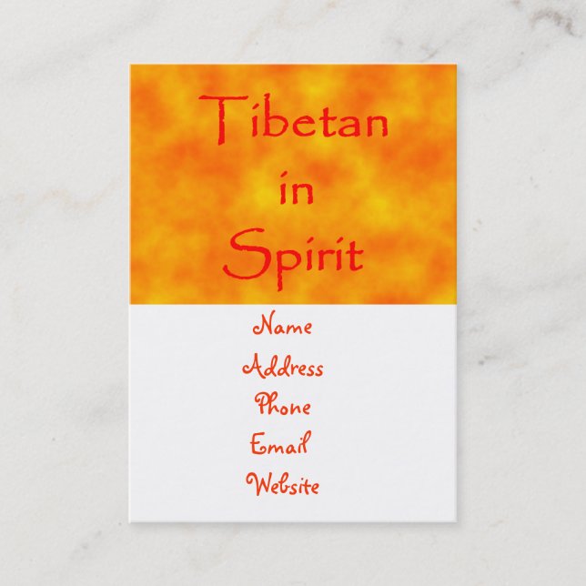 Tibetano en tarjetas de comercio de Espíritu (Anverso)