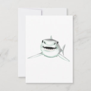 tiburón acuarela sonriente verde animal marino