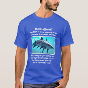 Tiburón ataca camiseta (oscura)