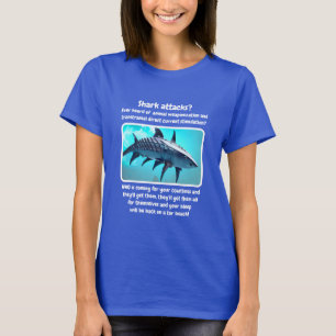 Tiburón ataca camiseta (oscura)