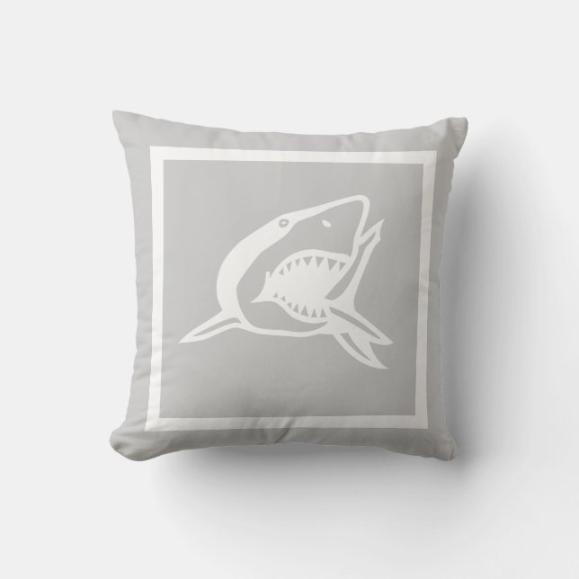 tiburón blanco sobre almohada gris (Anverso)