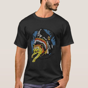 Tiburón comiendo una camiseta de gato