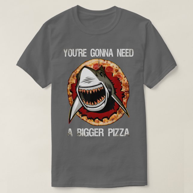 Tiburón con camiseta de dientes de pizza (Diseño del anverso)