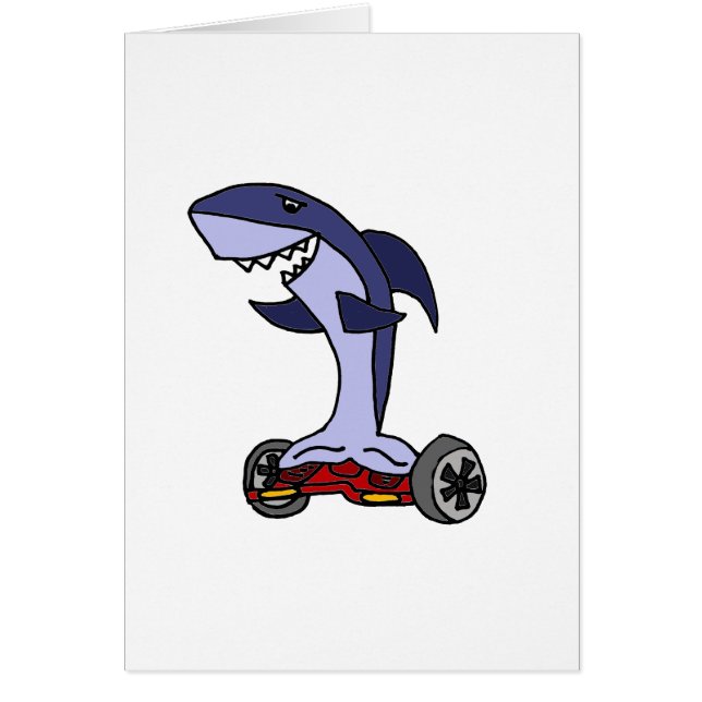 Tiburón divertido en Hoverboard rojo (Frente)
