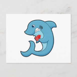 Tiburón en Poker con tarjetas de póker