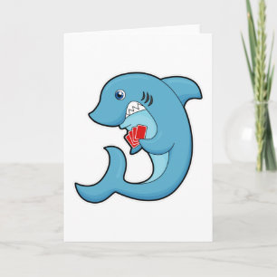 Tiburón en Poker con tarjetas de póker