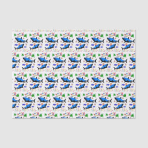 Tiburón feliz de papel de té de cumpleaños