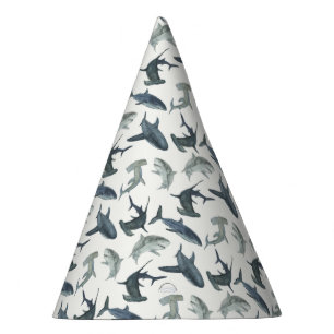 Tiburón Fiesta Gorra con tiburones color agua