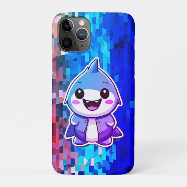"Tiburón Kawaii: Funda Adorable para iPhone 11 Pro (Reverso)