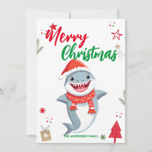Tiburón lindo Pez Navidad Fiesta nombre de familia
