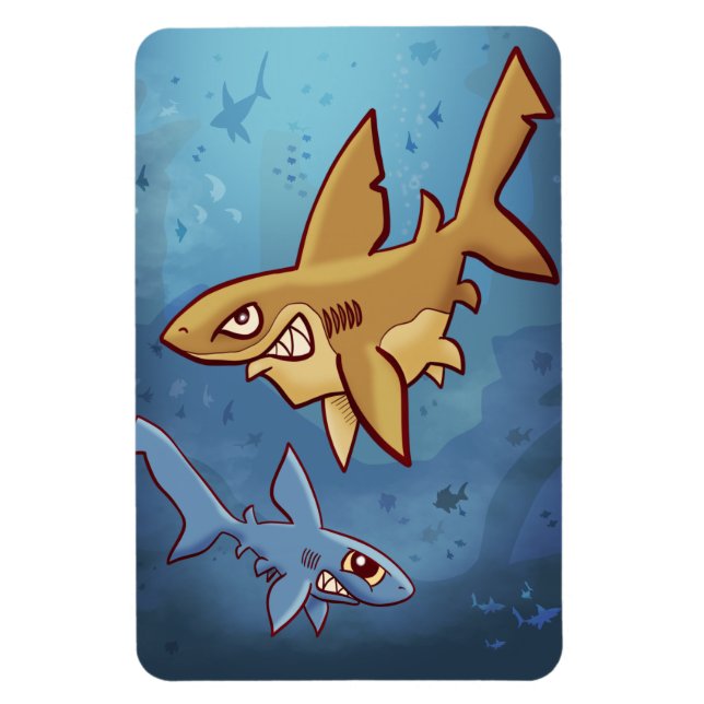 Tiburones con imán de dientes asados (Vertical)