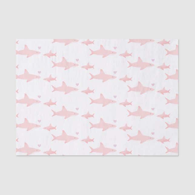 Tiburones finos rosados blancos | Papel de tono de (Anverso)