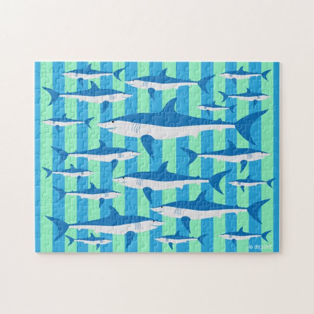 ¡TIBURONES! Rompecabezas de 11x14 (Horizontal)