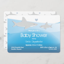 Tiburones y océano | Invitación de Baby Shower