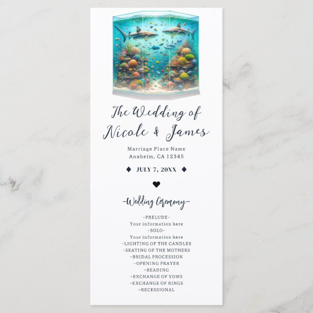 Tiburones y peces Programa Acuático de Acuarela de (Anverso)