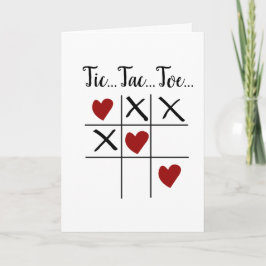 Tic Tac Toe Corazones Tarjeta de Aniversario del D