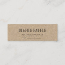 Ticket de rifa de pañales para la ducha de bebé de