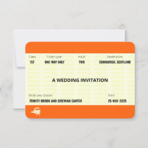 Ticket de tren inspirado - RB02  Invitación a la b