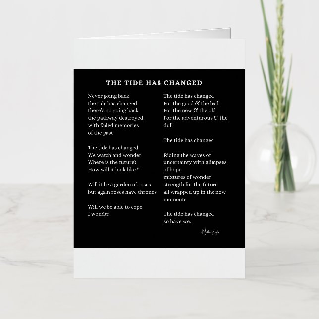 Tide ha cambiado nuevo poema de inicio nuevo (Anverso)