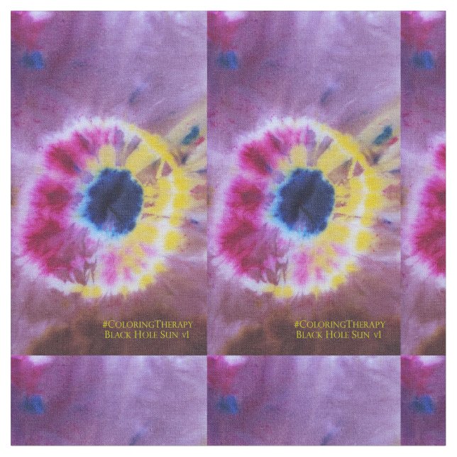 Tie-Dye Black Hole Sun #1 tela (De cerca)