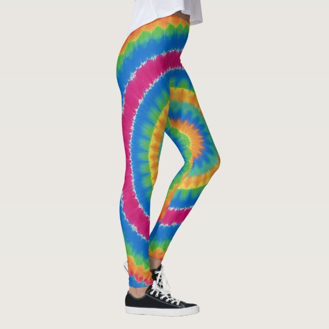 Tie-dyed, vibrant colored, leggings (Derecha)