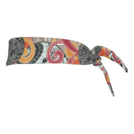 Tie Headband de estilo japonés con bolas y remolin