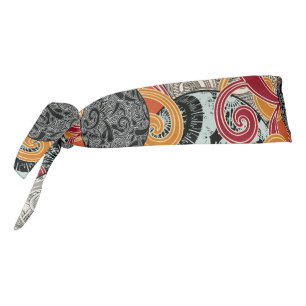 Tie Headband de estilo japonés con bolas y remolin