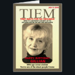 Tiem Mag Parody Birthday Upload Photo Funny Age<br><div class="desc">Tiem Magazine (Parodia de TIME). Burlarse de la tarjeta de cumpleaños divertida de la portada. Audaz mirada de revista con titulares más tibios. Citas, dichos, ironía, golpes, ingenio y sátira, todos usados con total abandono. Ideal para un amigo o familiar que tiene buen sentido del humor. MENSAJE INTERIOR: Espero que...</div>