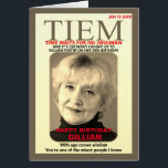 Tiem Mag Parody Birthday Upload Photo Funny Age<br><div class="desc">Tiem Magazine (Parodia de TIME). Burlarse de la tarjeta de cumpleaños divertida de la portada. Audaz mirada de revista con titulares más tibios. Citas, dichos, ironía, golpes, ingenio y sátira, todos usados con total abandono. Ideal para un amigo o familiar que tiene buen sentido del humor. MENSAJE INTERIOR: Espero que...</div>