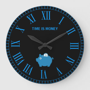 Tiempo azul moderno del ahorro con el reloj de