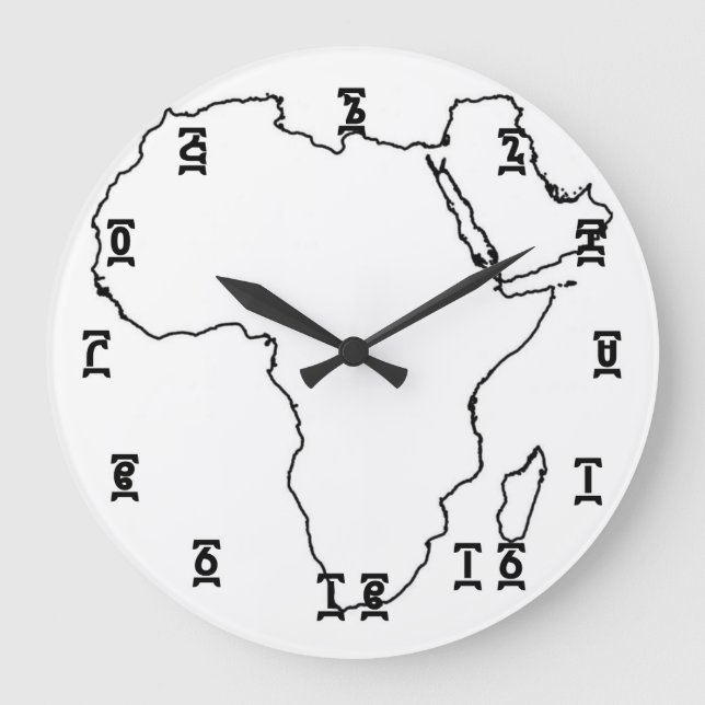 Tiempo de África en Etiopía - Reloj de pared redon (Anverso)