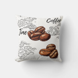 Tiempo de café de almohadas y pufs