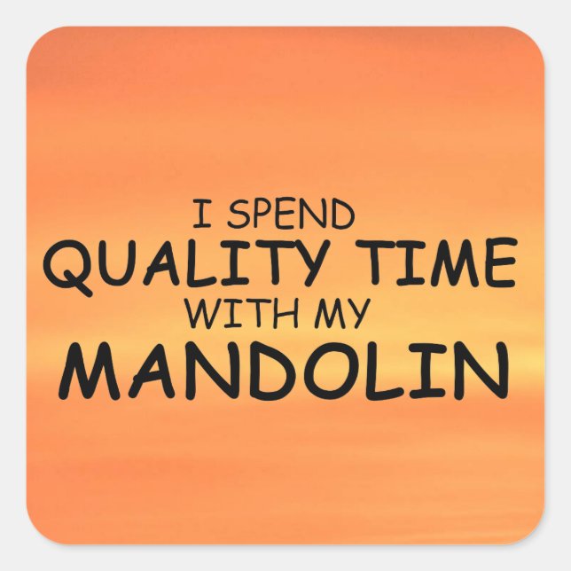 Tiempo de calidad Mandolin Square Pegatina (Anverso)