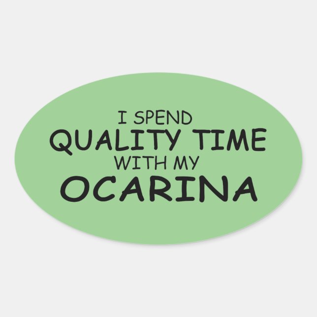 Tiempo de calidad Ocarina Oval Pegatina (Anverso)