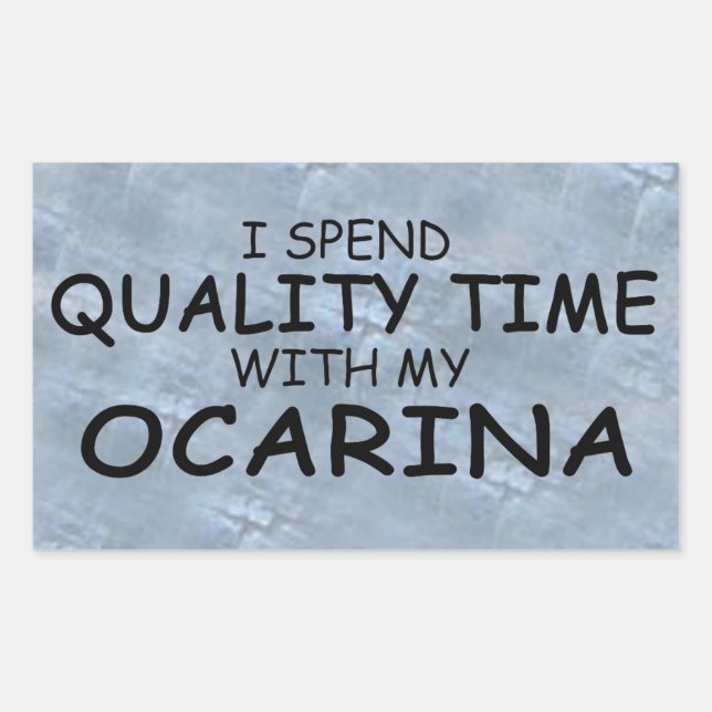 Tiempo de calidad Ocarina Pegatina rectangular (Anverso)