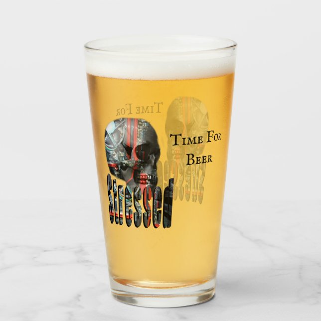 Tiempo De Cerveza De Calavera En La Computadora, (Anverso (lleno))