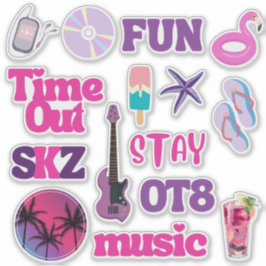 Tiempo de espera SKZ (Purple Ver) Pegatina de vini