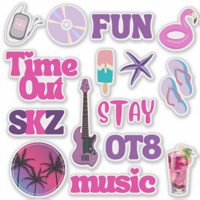 Tiempo de espera SKZ (Purple Ver) Pegatina de vini (Anverso)