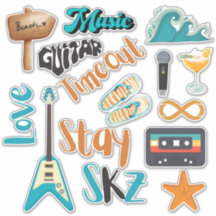 Tiempo de espera SKZ (versión azul) Pegatina de vi