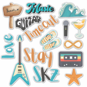 Tiempo de espera SKZ (versión azul) Pegatina de vi