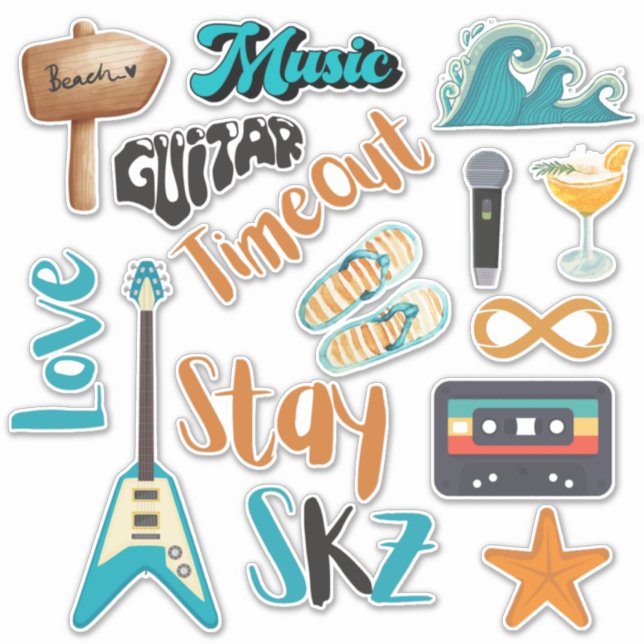 Tiempo de espera SKZ (versión azul) Pegatina de vi (Anverso)