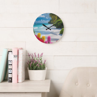 “Tiempo de Floración Tropical - Reloj de Pared de