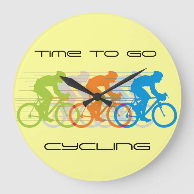Tiempo de ir en bicicleta Diseño reloj de pared (Anverso)
