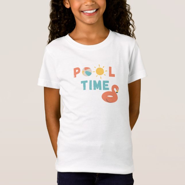 tiempo de pool. Camiseta de chicas (Anverso)