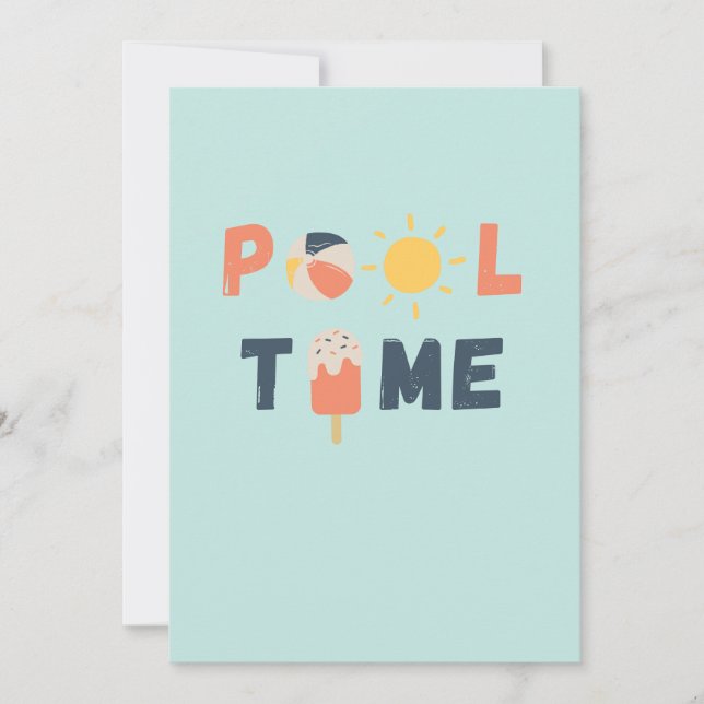 tiempo de pool. Invitaciones y Invitaciones (Anverso)